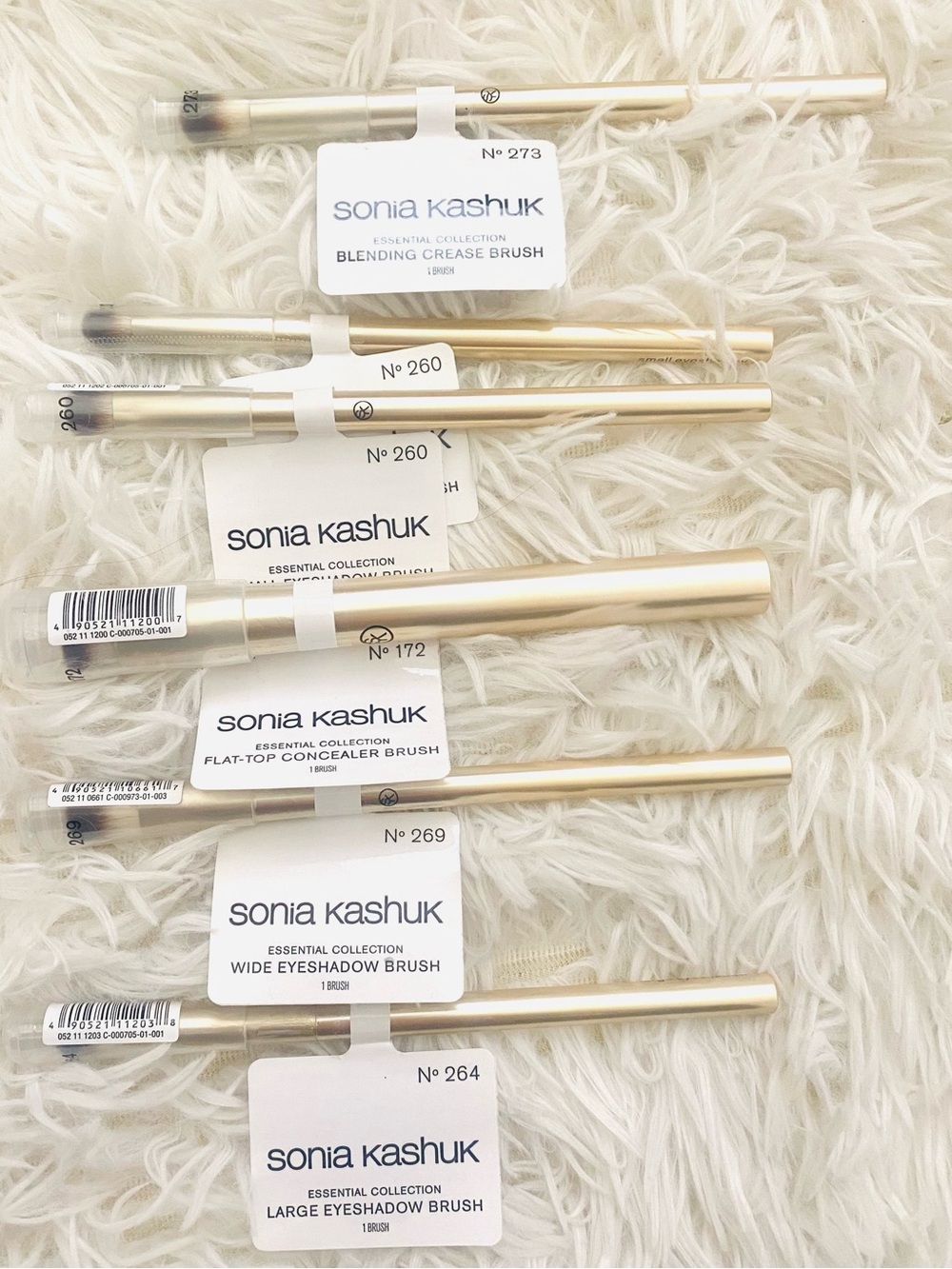 Sonia Kashuk Essential Gold Cosmetic Makeup Brush Collection (6) NWT✅